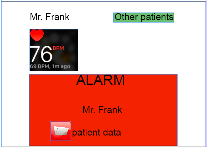 Figure 20: User interface for care givers when alarm is raised