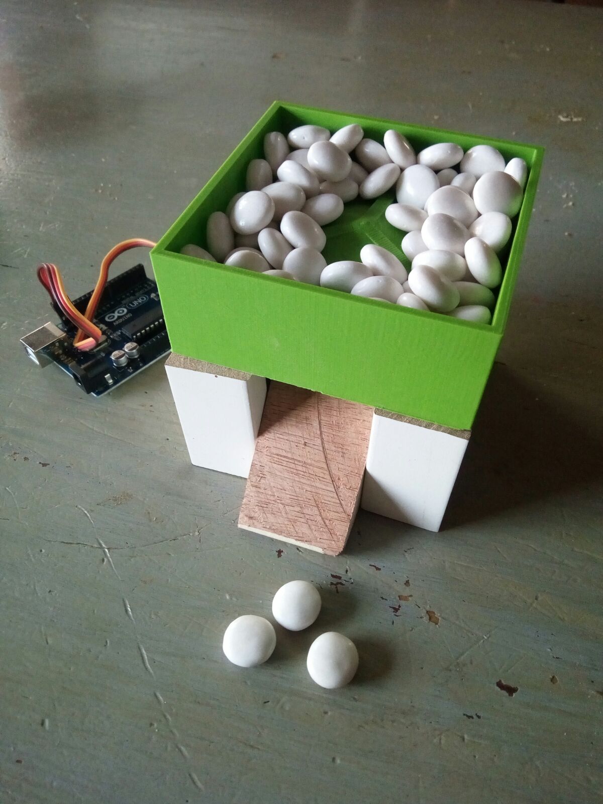 Prototype of the module filled with 'pills'