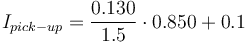 I_{pick-up} = \frac{0.130}{1.5}\cdot0.850 + 0.1
