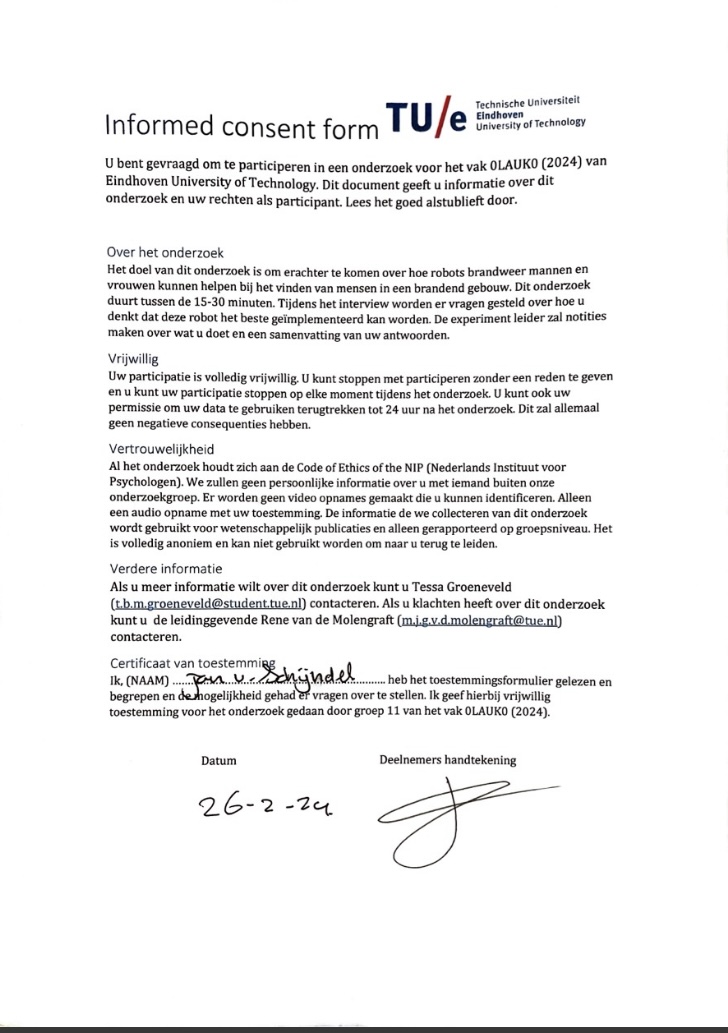 Informed consent form Jan van Schijndel
