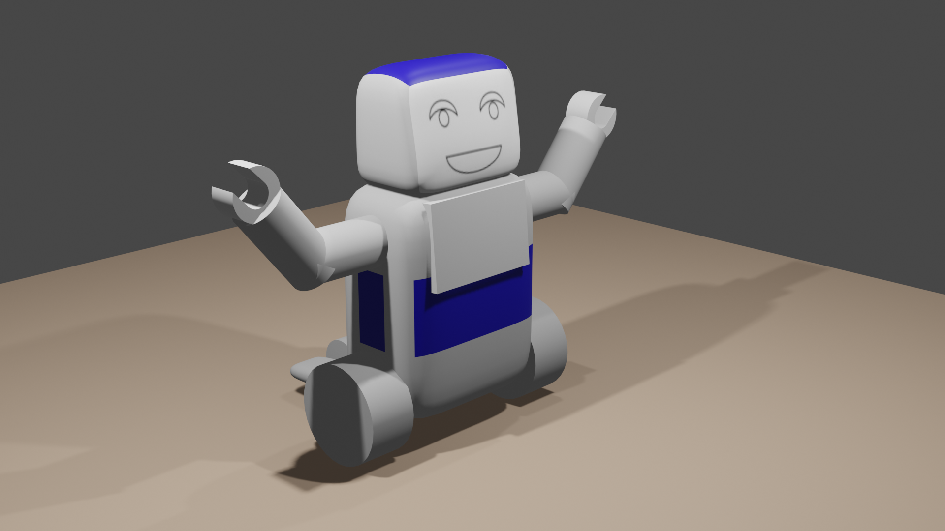 The robot design with wheels.